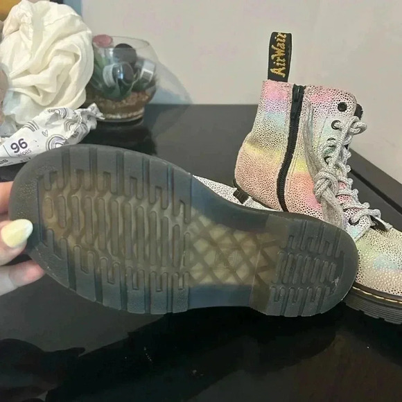 Dr. Martens 1460 PASCAL J Multicolor Leather Lace Up/Zip Ankle Kids Size 2 - Picture 3 of 5